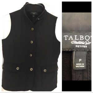 Talbots Black Quilted Vest